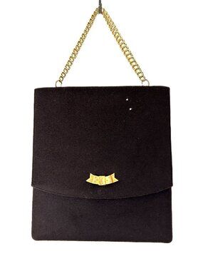 Lewis Antelle Wool Cashmere Vintage Handbag Original Accessories (Holes) Brown